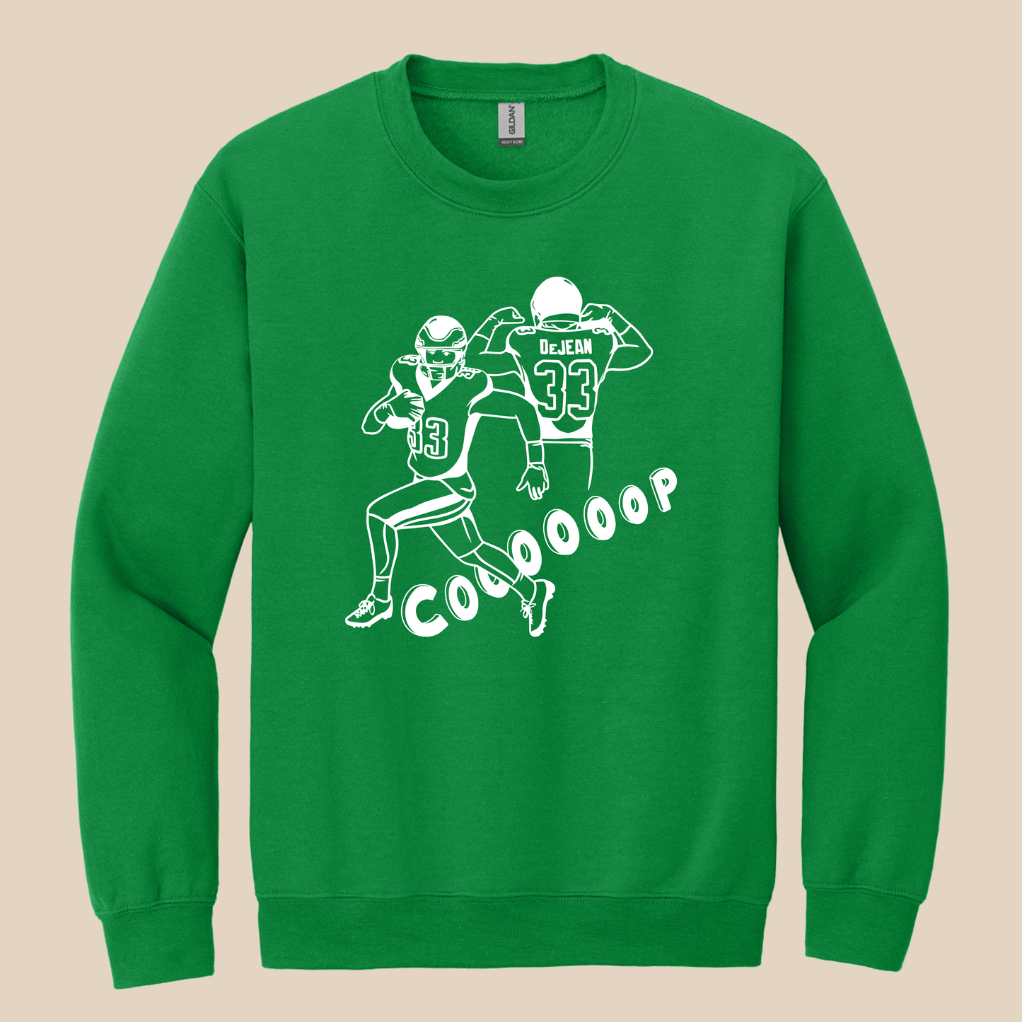 Coop Crewneck- Kelly/White
