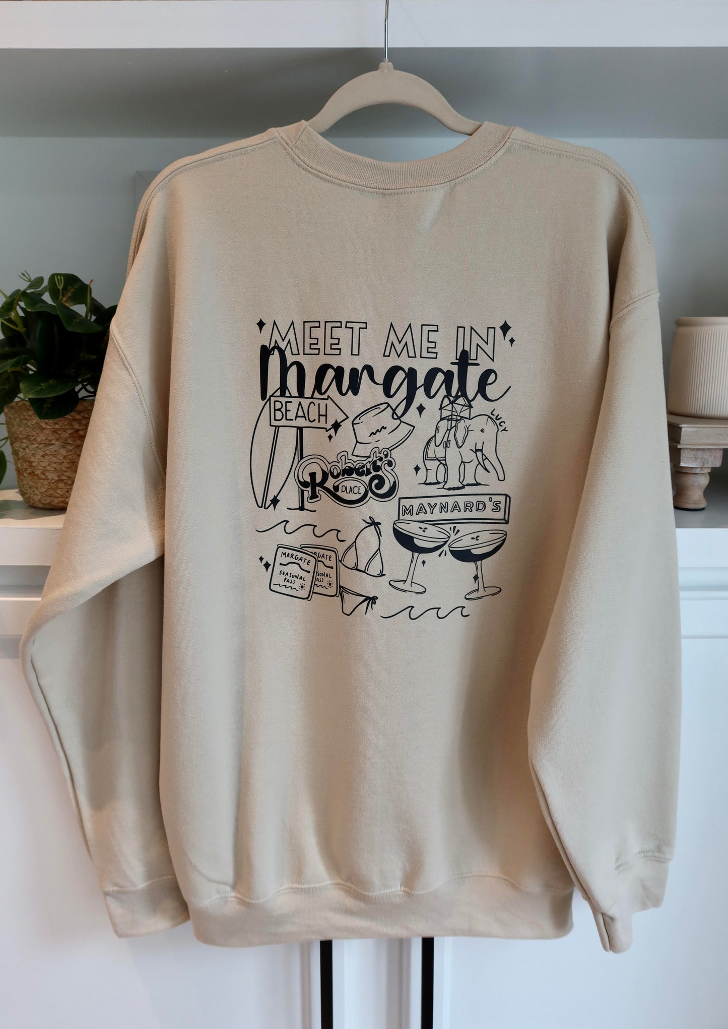 Meet me in Margate Crewneck- Sand
