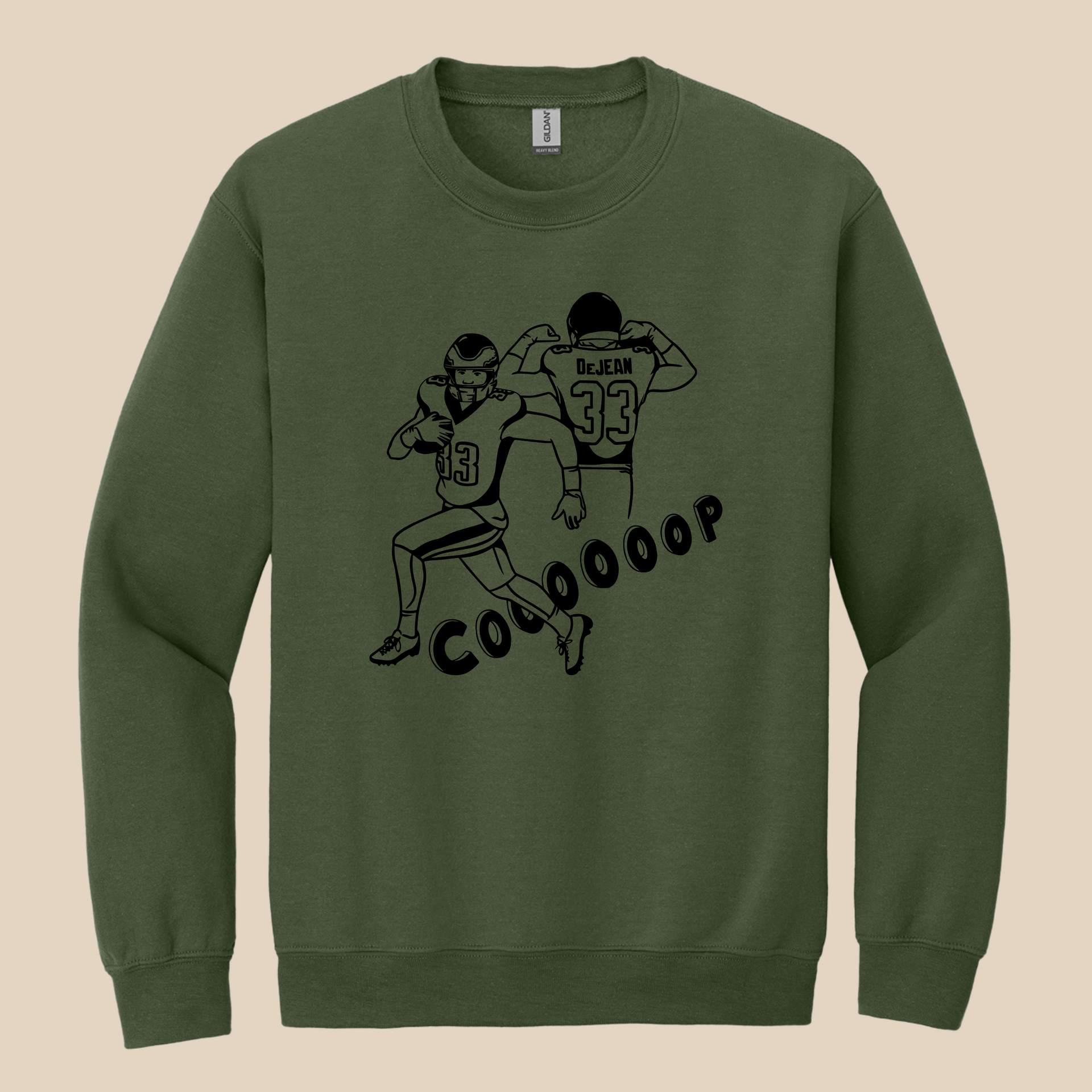 Coop Crewneck- Military/Black – J. Vincent Designs